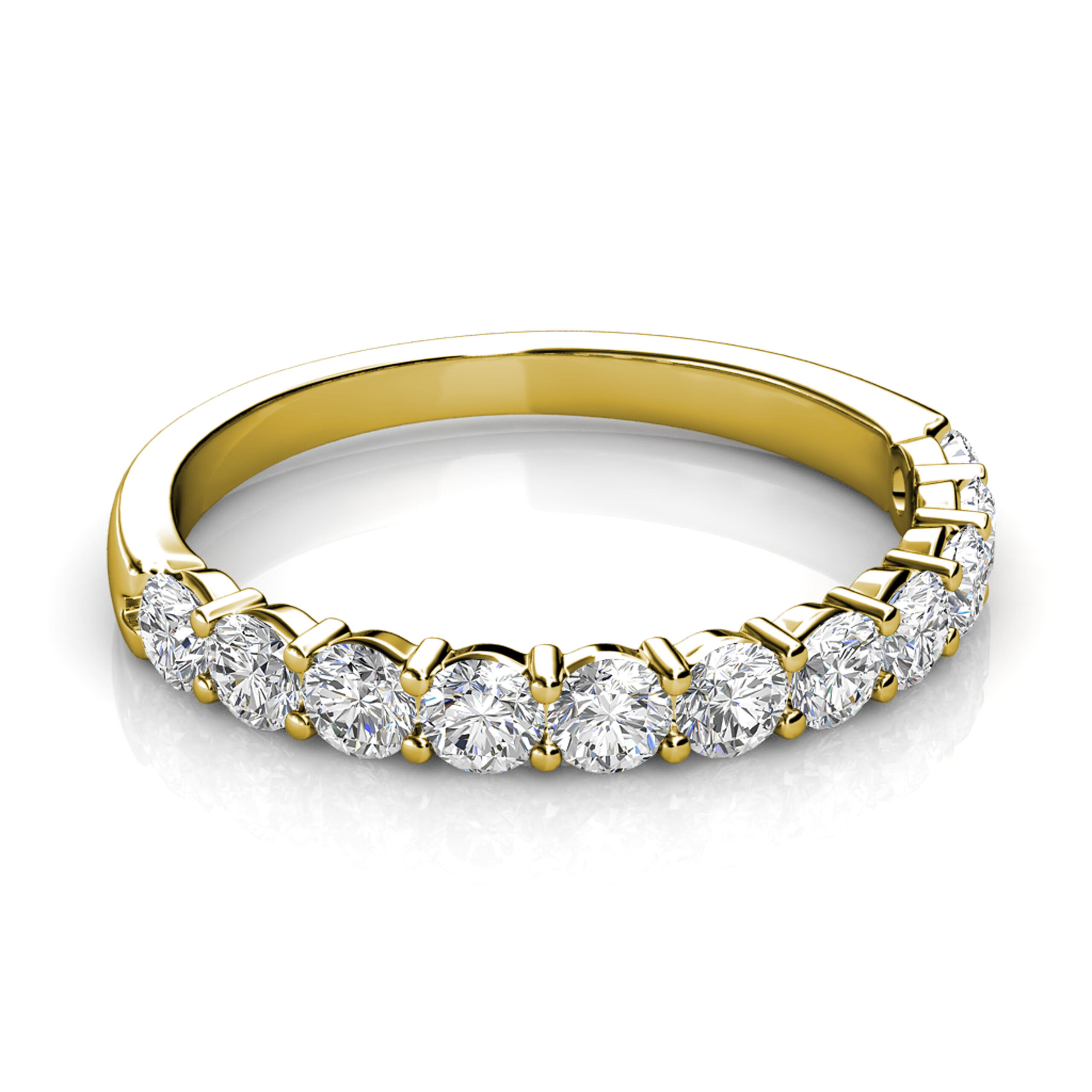 I Want To Hold Your Hand — Wedding Band Ring with Round Brilliant Cut Diamonds ....