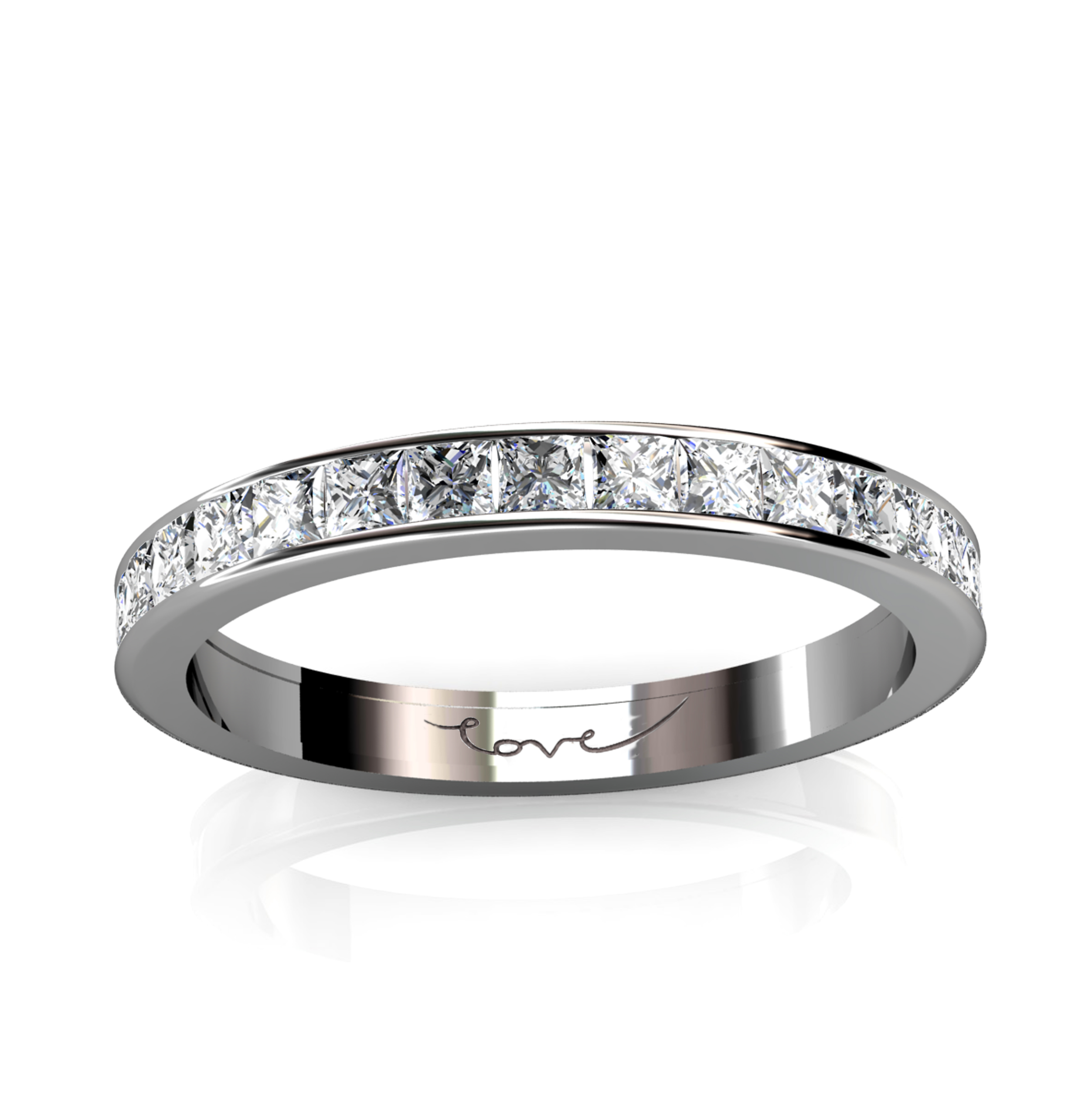 All You Need Is Love — Princess Cut Diamond Wedding Ring vv