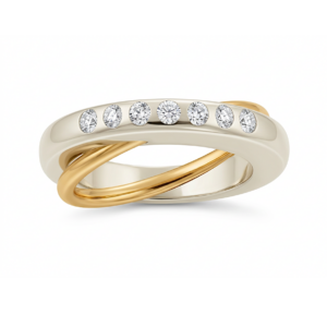 Night and Day | Diamond Gold Spinning Ring .Eternity Ring