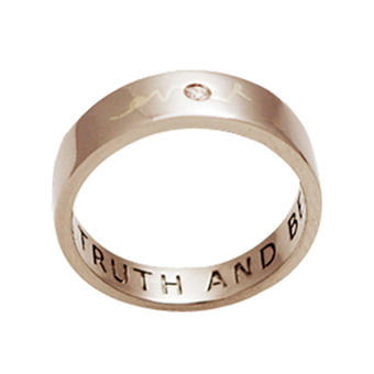 Love Peace Truth and Beauty | Engraved Wedding Ring