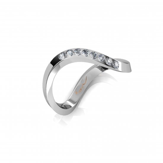 Homage to the Opera House | Alternative Wedding Ring | 18k White Gold - Image 2