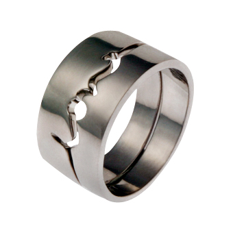 Love Times Love | Gold Friendship Rings | 9k White Gold - Image 2