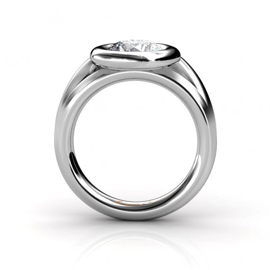 New Rose | Contemporary Diamond Engagement Ring | Platinum - Image 3