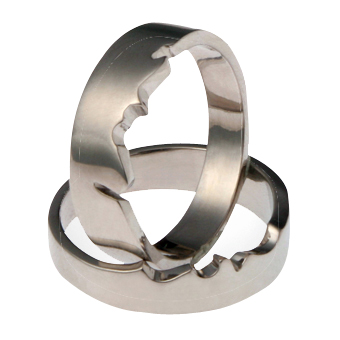 Love Times Love | Men's Wedding Ring | 18k White Gold