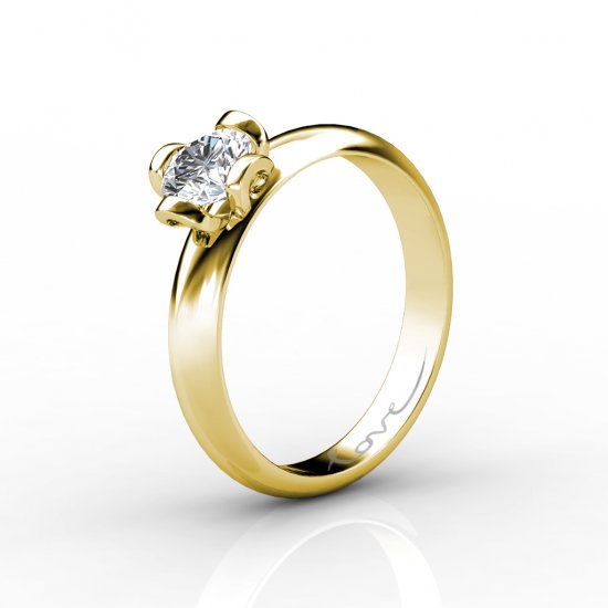 Into My Arms | Round Diamond Ring | 18K Yellow Gold