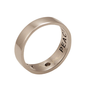 Love Peace Truth & Beauty | Engraved Wedding Rings | 18k White Gold - Image 2