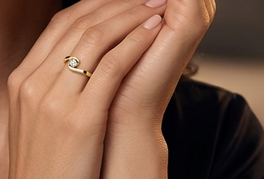 I Say a Little Prayer | Engagement Ring | Platinum Curved Diamond Engagement Ring
