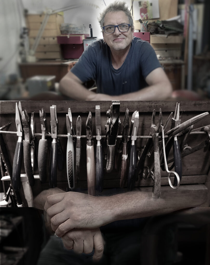 Robert Young Of Robert Young Jewellery in studio